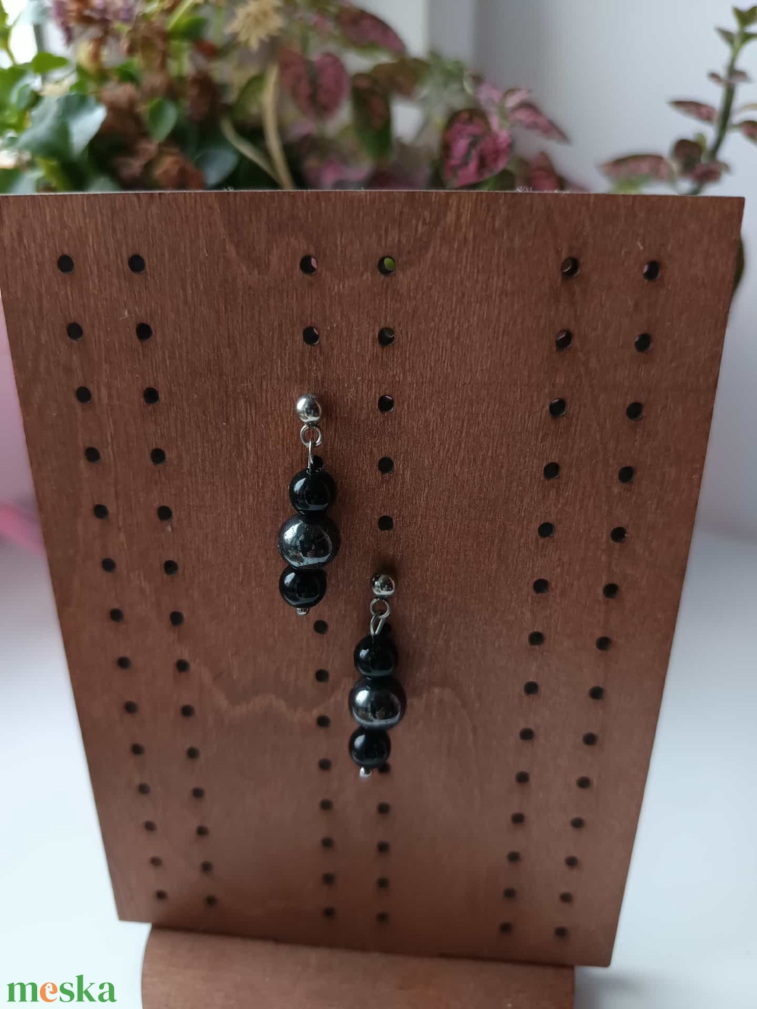 Essential 316L � Hematit-Achat No.8 - ékszer - fülbevaló - lógó fülbevaló - Meska.hu