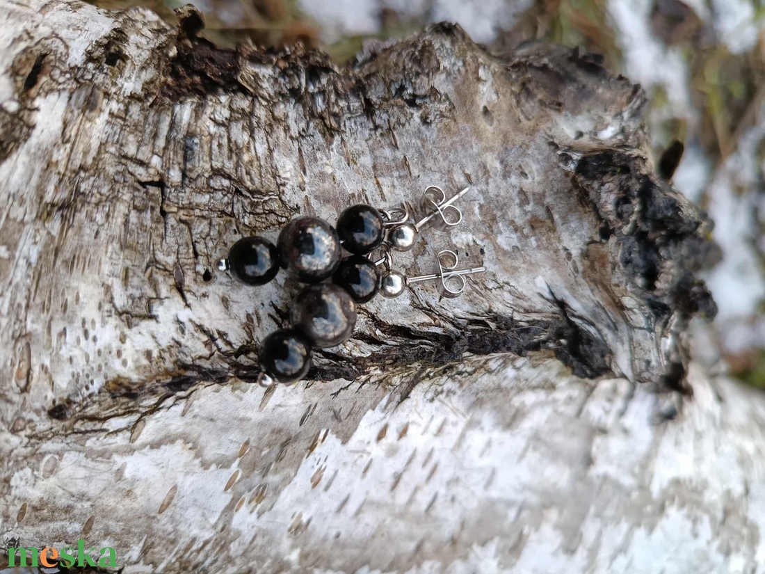 Essential 316L � Hematit-Achat No.8 - ékszer - fülbevaló - lógó fülbevaló - Meska.hu