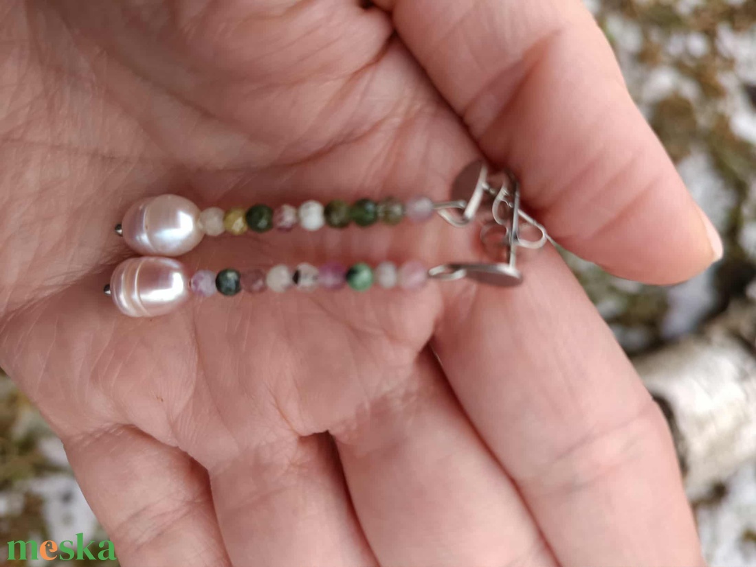 Essential 316L � Pearl No.7 - ékszer - fülbevaló - lógó fülbevaló - Meska.hu