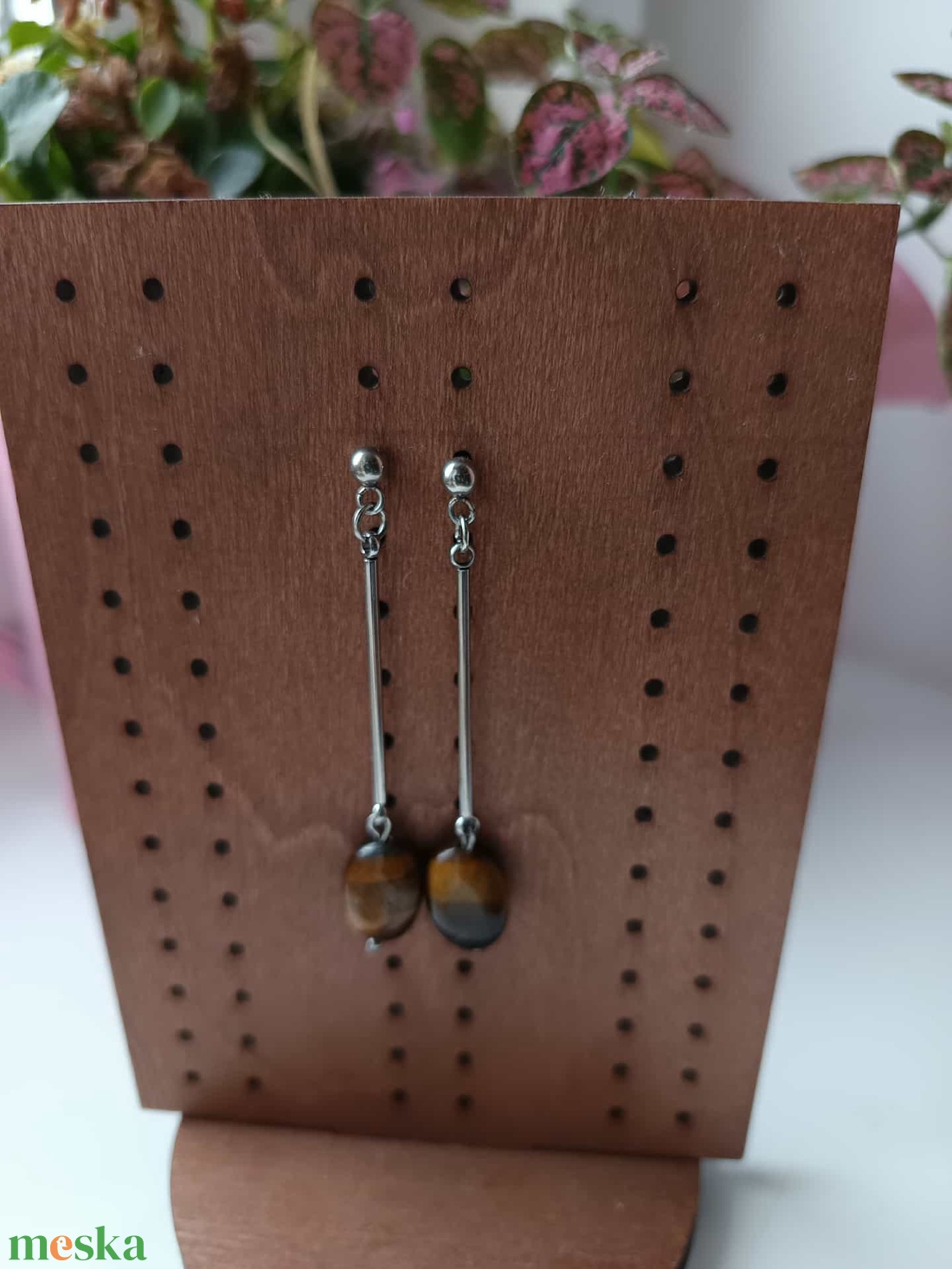 Essential 316L � Tiger Eye Nr.5 - ékszer - fülbevaló - lógó fülbevaló - Meska.hu