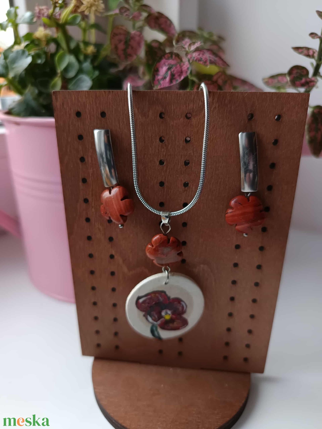 Secret Garden Bloom - Red Jasper szett Nr. 1 - ékszer - ékszerszett - Meska.hu