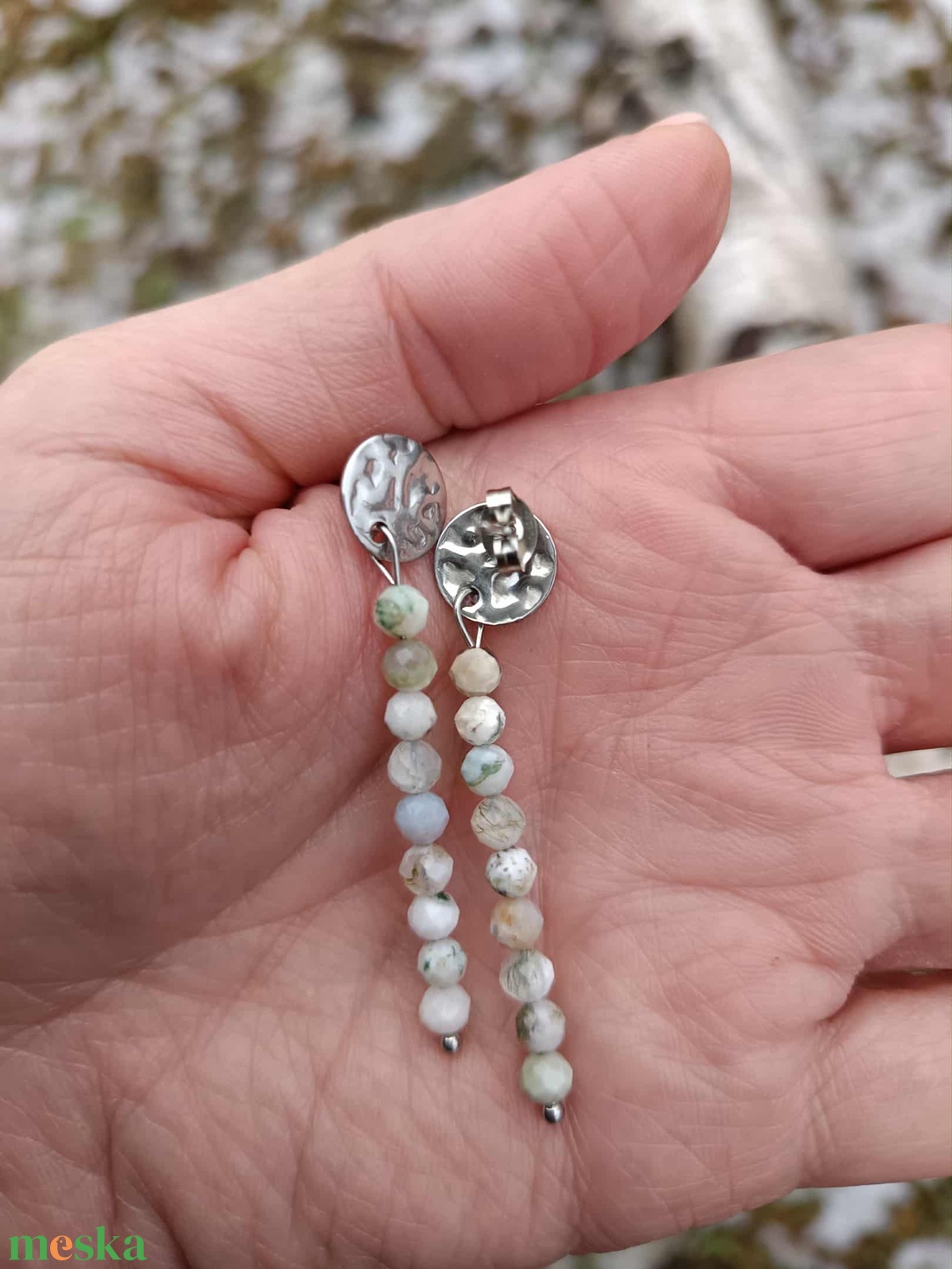 Statement Steel - White Stones Nr. 1 - ékszer - ékszerszett - Meska.hu