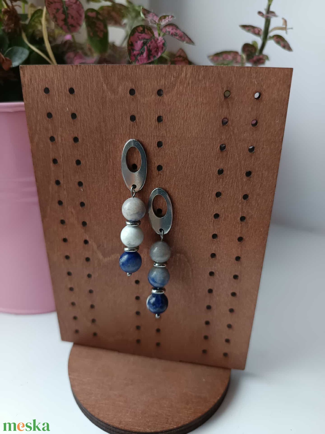 Essential 316L � Sodalite No.20 - ékszer - fülbevaló - lógó fülbevaló - Meska.hu