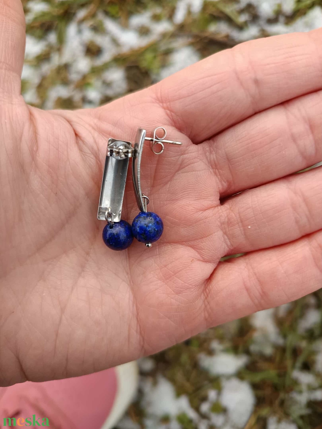 Essential 316L � Lapis Lazuli No.21 - ékszer - fülbevaló - lógó fülbevaló - Meska.hu