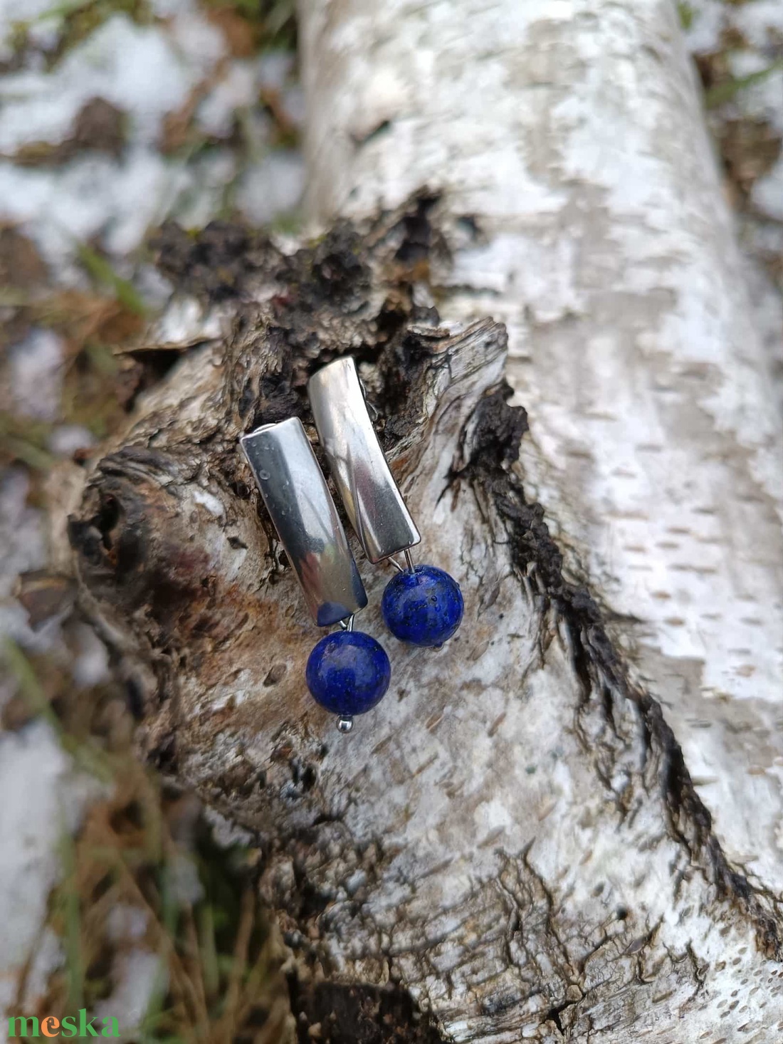 Essential 316L � Lapis Lazuli No.21 - ékszer - fülbevaló - lógó fülbevaló - Meska.hu