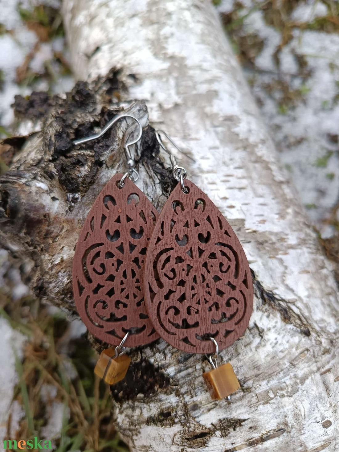 Statement Steel - Wood Nr. 15 - ékszer - ékszerszett - Meska.hu