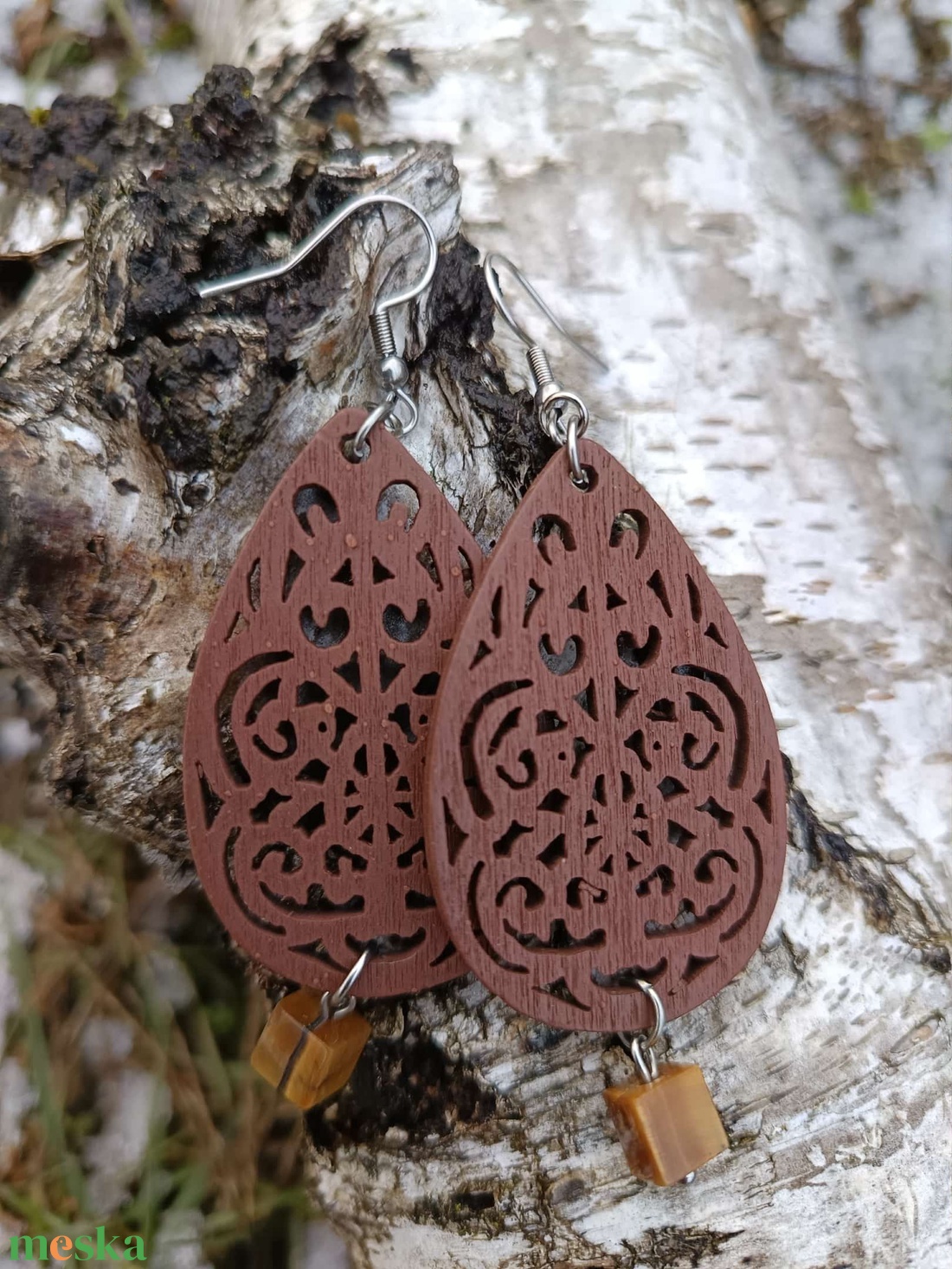 Statement Steel - Wood Nr. 15 - ékszer - ékszerszett - Meska.hu