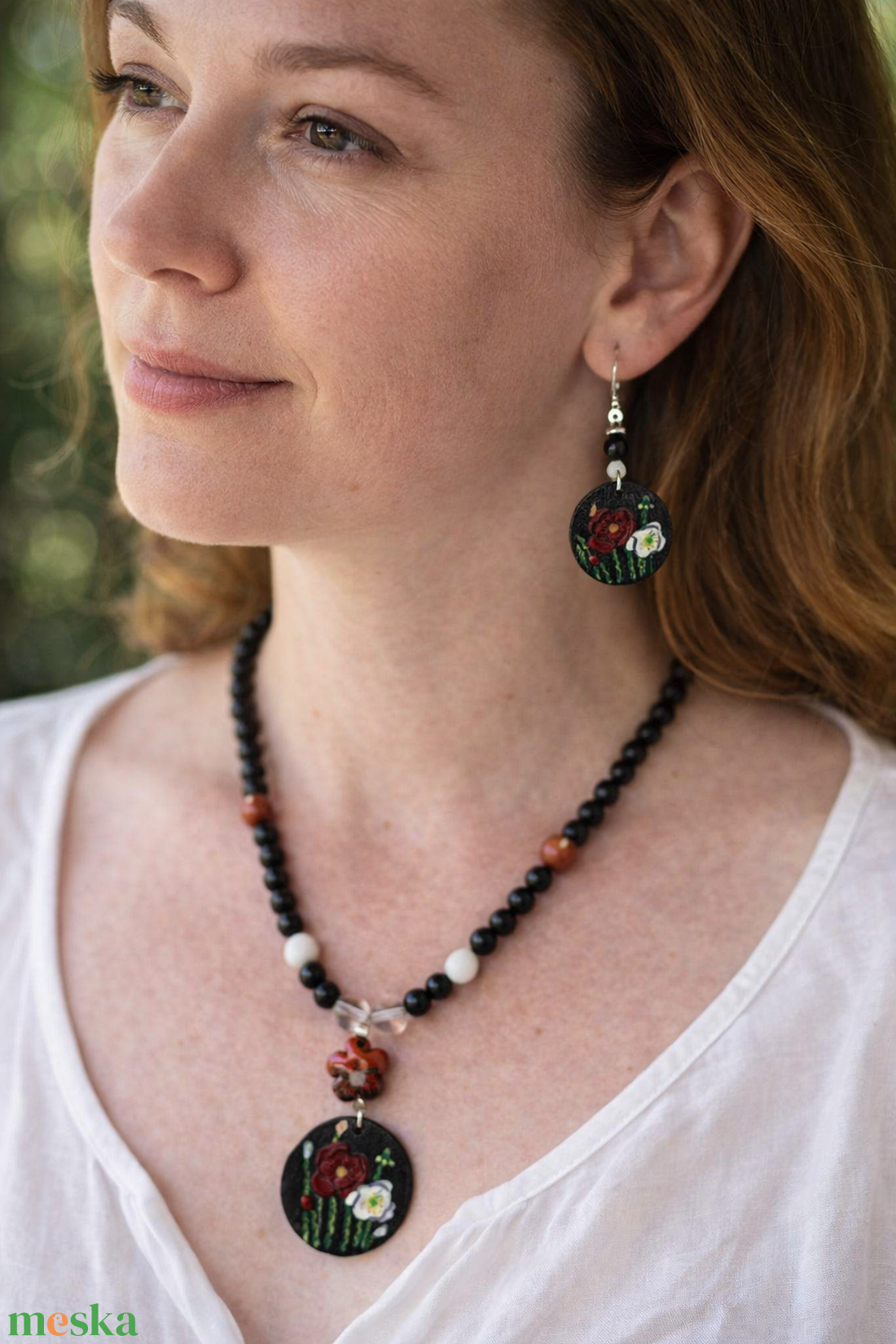 Secret Garden Bloom - Papaver Rouge Achat szett Nr. 08 - ékszer - ékszerszett - Meska.hu