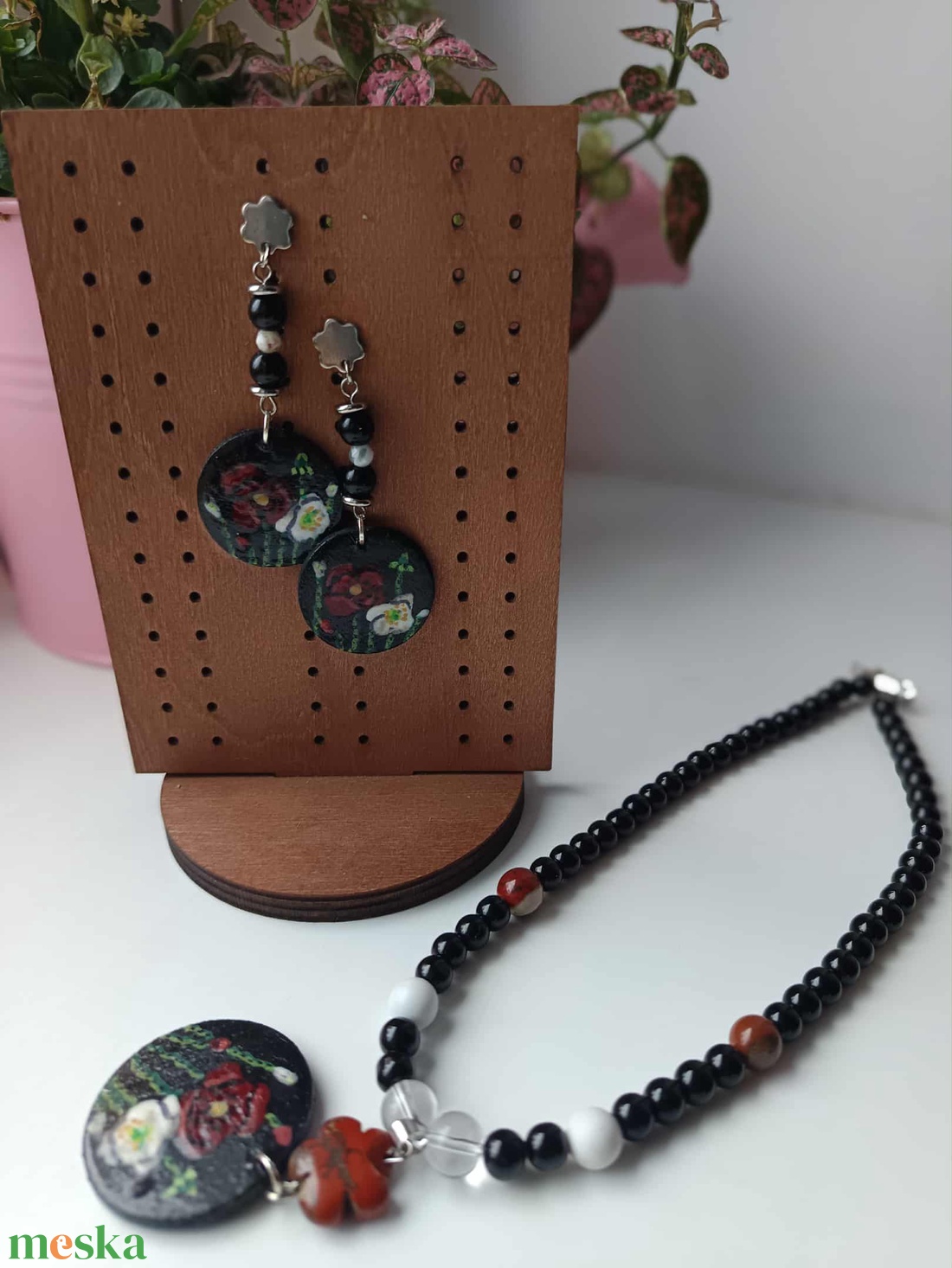 Secret Garden Bloom - Papaver Rouge Achat szett Nr. 08 - ékszer - ékszerszett - Meska.hu