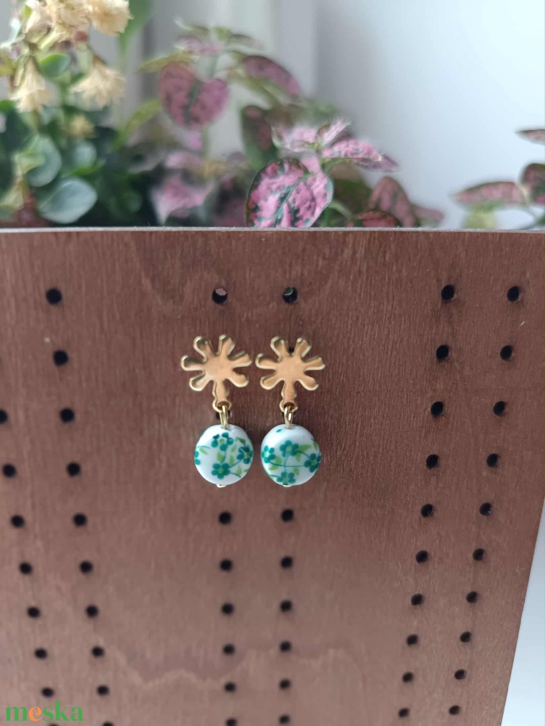 Essential 316L � Ceramic beads - green No.22 - ékszer - fülbevaló - lógó fülbevaló - Meska.hu