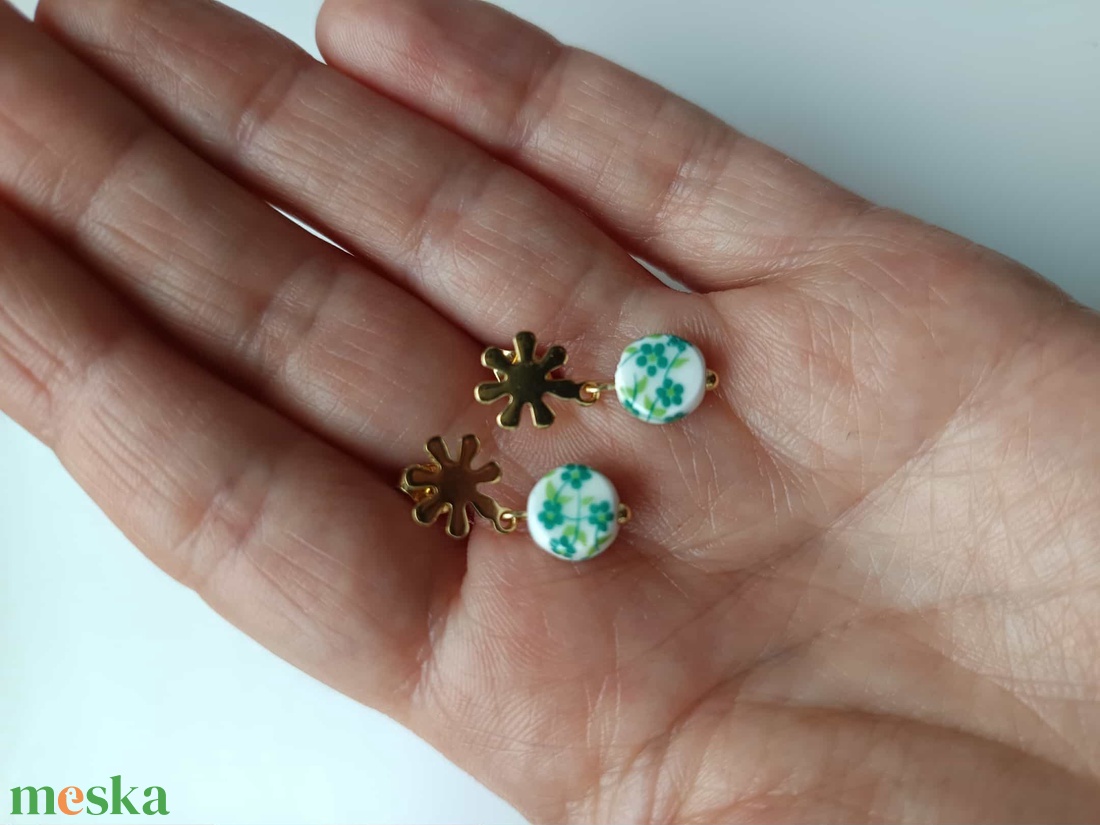 Essential 316L � Ceramic beads - green No.22 - ékszer - fülbevaló - lógó fülbevaló - Meska.hu