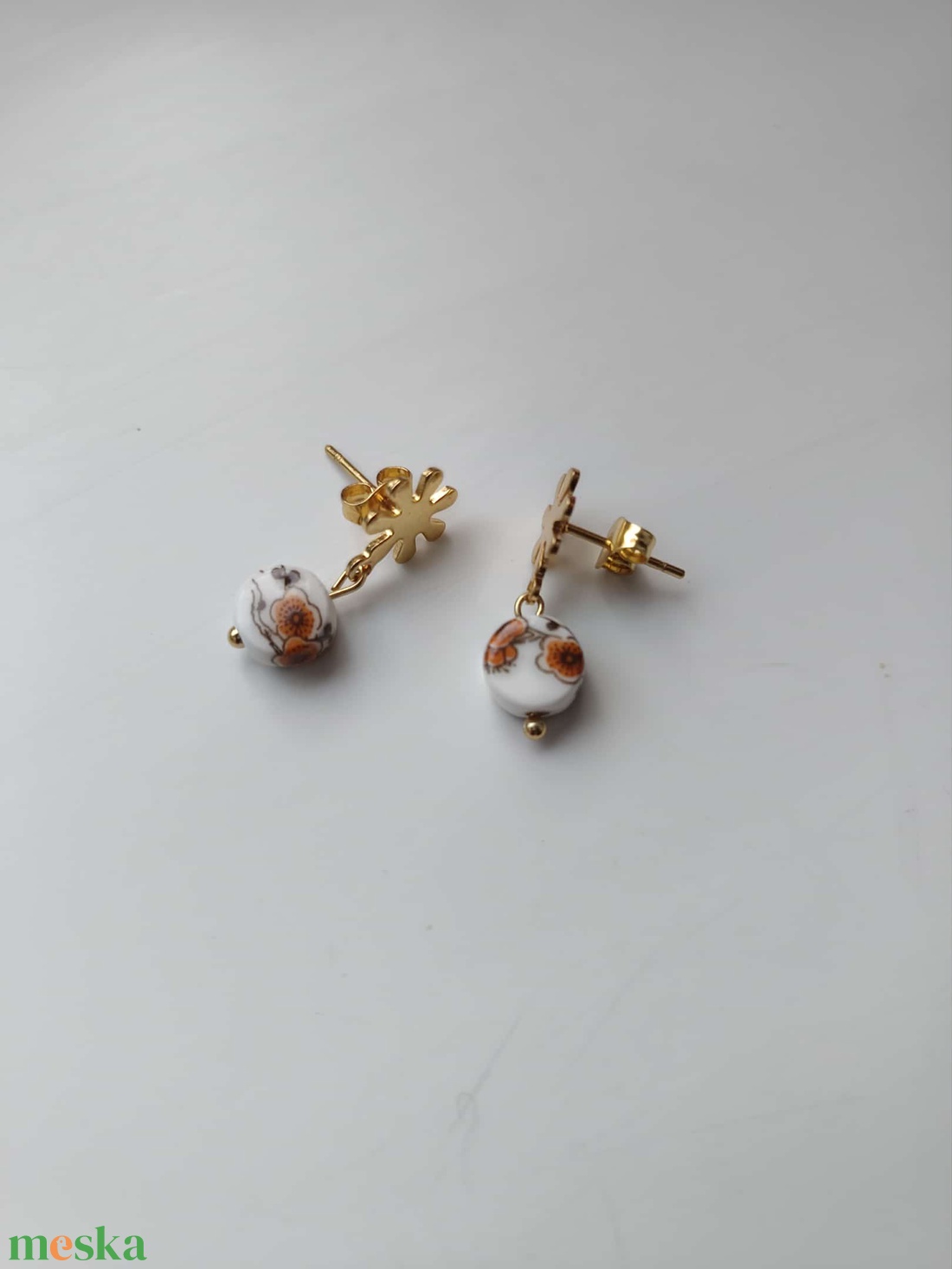 Essential 316L � Ceramic beads - orange No.23 - ékszer - fülbevaló - lógó fülbevaló - Meska.hu