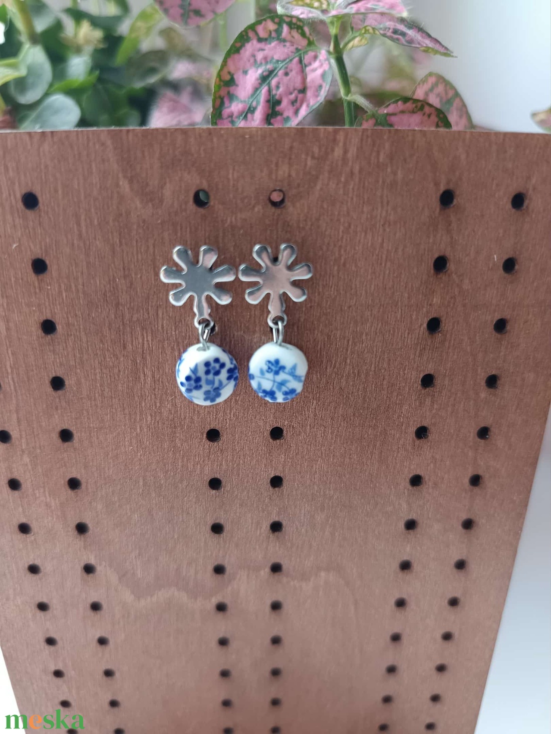 Essential 316L � Ceramic beads - blue No.24 - ékszer - fülbevaló - lógó fülbevaló - Meska.hu