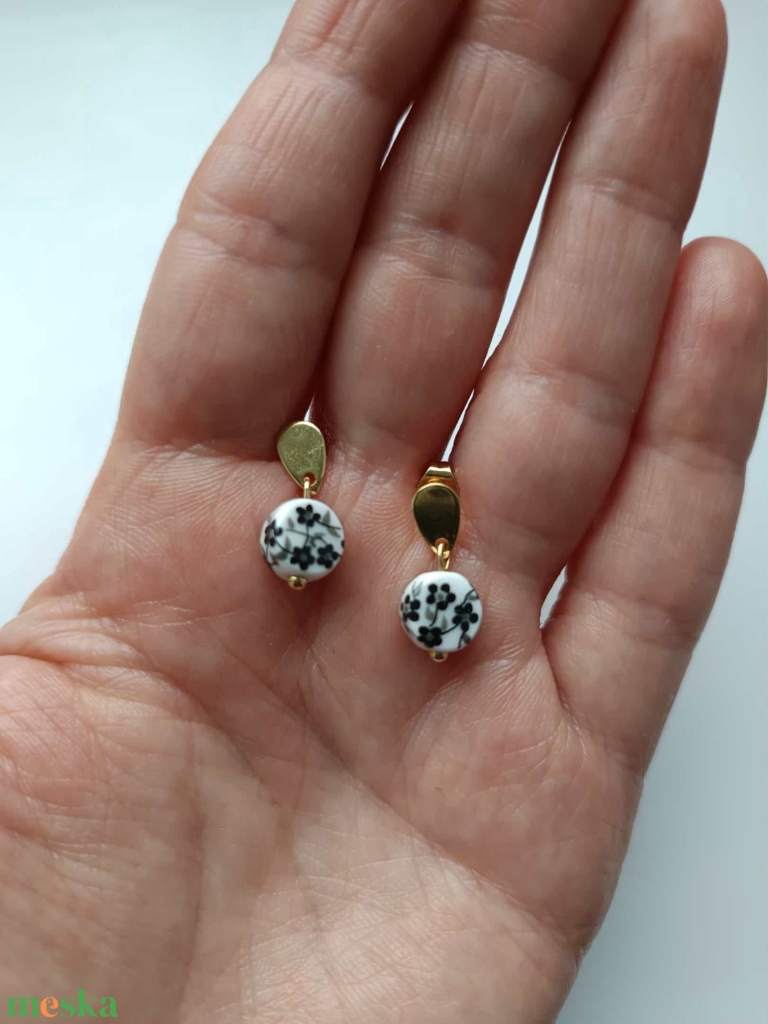 Essential 316L � Ceramic beads - black No.26 - ékszer - fülbevaló - lógó fülbevaló - Meska.hu