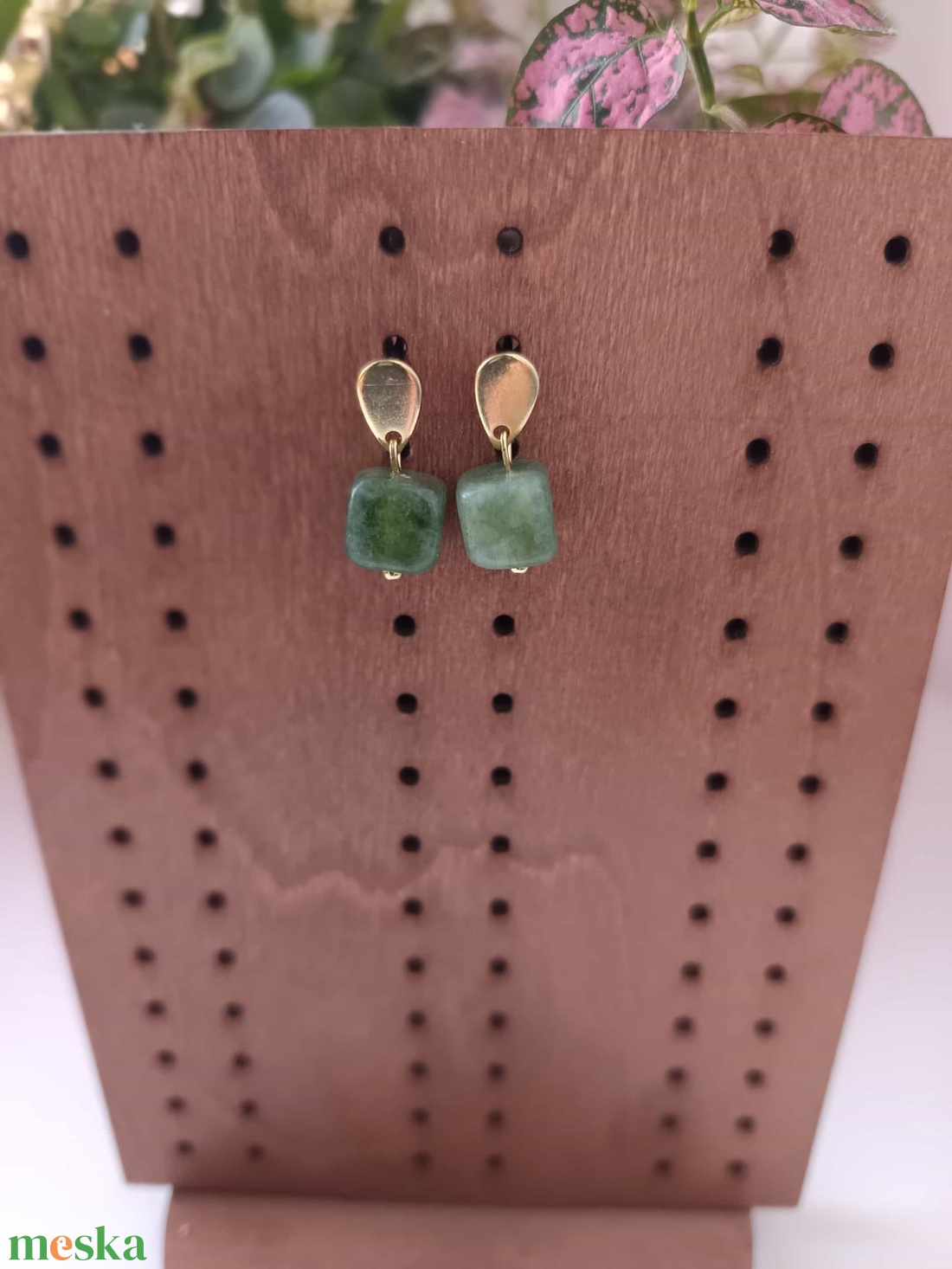 Essential 316L � Tourmaline - green No.29 - ékszer - fülbevaló - lógó fülbevaló - Meska.hu