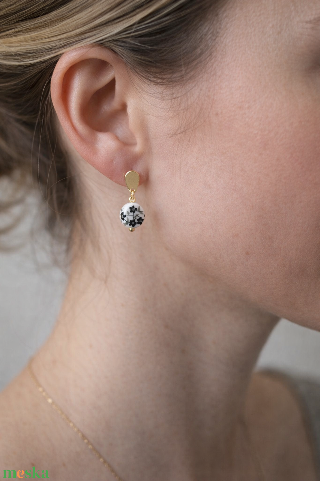 Essential 316L � Ceramic beads - black No.26 - ékszer - fülbevaló - lógó fülbevaló - Meska.hu