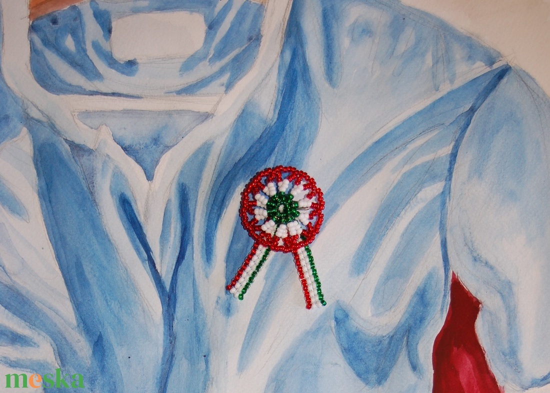 Klasszikus kokárda gyöngyből - ékszer - kitűző és bross - kitűző - Meska.hu Klasszikus kokárda gyöngyből - ékszer - kitűző és bross - kitűző - Meska.hu