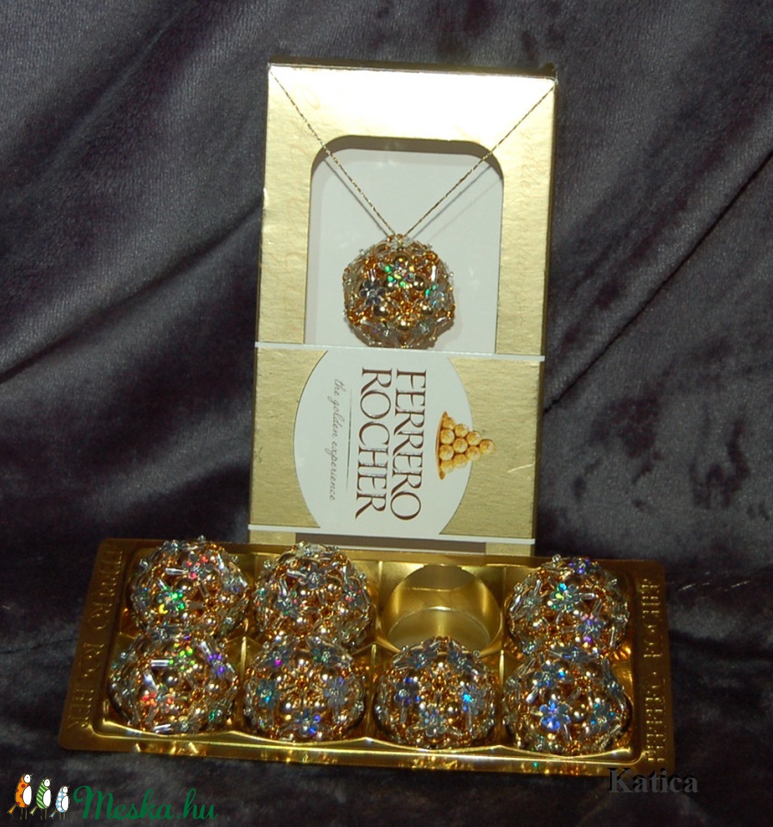 Karácsonyfadísz Ferrero gyöngyből arany szín - karácsony - Meska.hu Karácsonyfadísz Ferrero gyöngyből arany szín - karácsony - Meska.hu