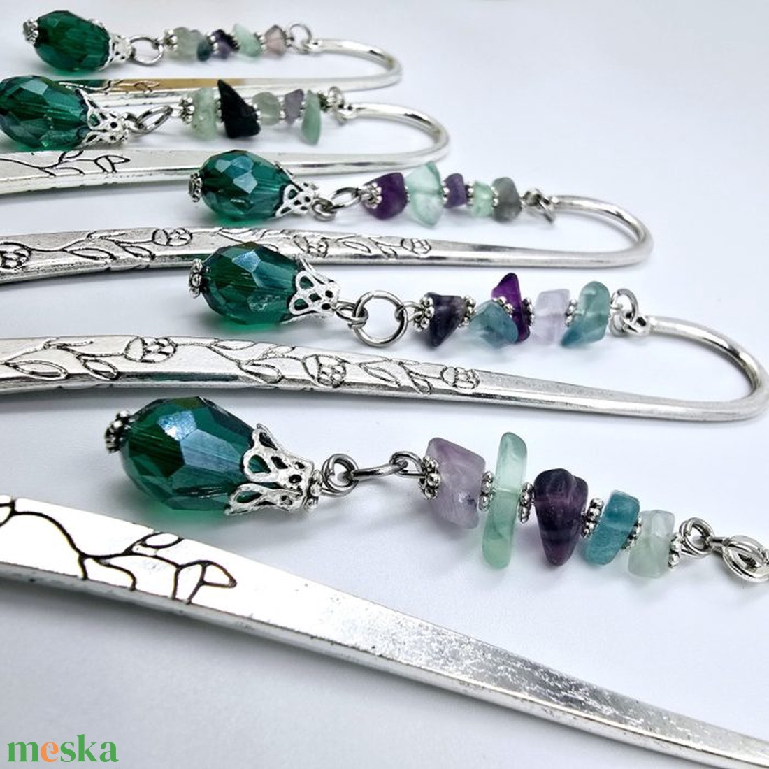 Ensley - 5 darabos könyvjelzőcsomag fluorit törmelékes ásványokkalásványokkal - könyv & zene - könyvjelző - Meska.hu