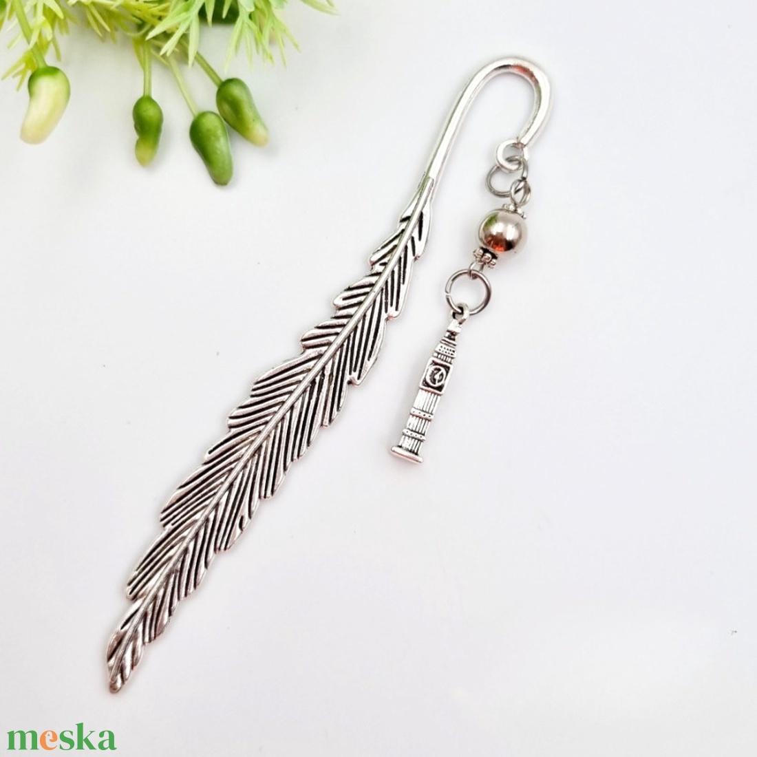 Ajándék angoltanároknak - Könyvjelző Big ben charm dísszel  - könyv & zene - könyvjelző - Meska.hu