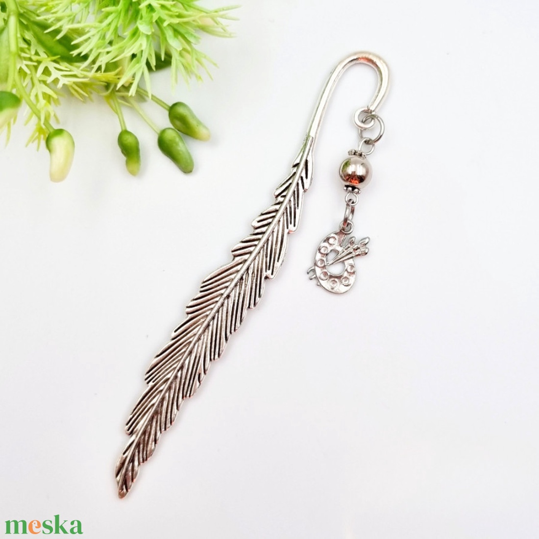 Rajz tanároknak ajándék - Könyvjelző festőpaletta charm dísszel  - könyv & zene - könyvjelző - Meska.hu