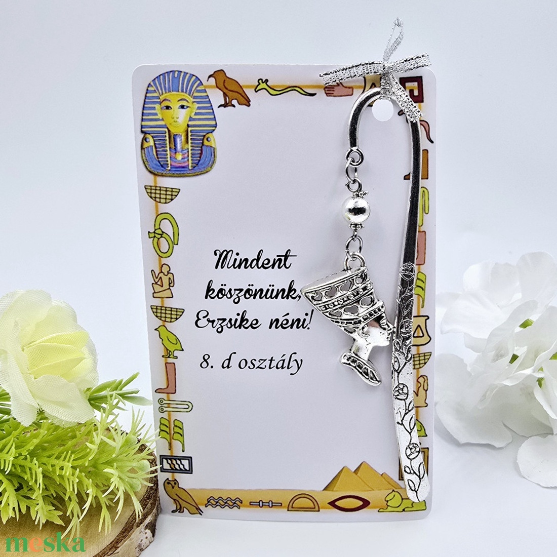 Ajándék történelemtanároknak ballagásra, pedagógusnapra, tanév végére - Könyvjelző fáraó charmmal, ajándékkártyán - könyv & zene - könyvjelző - Meska.hu