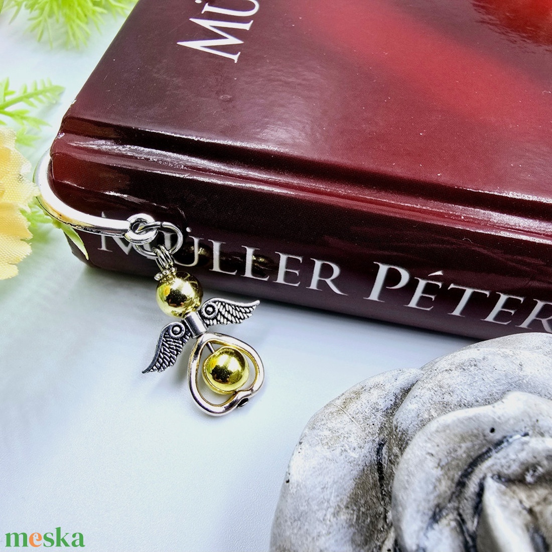 Óvó néniknek ajándék - Angyalkás könyvjelző ajándékkártyán 2. - könyv & zene - könyvjelző - Meska.hu