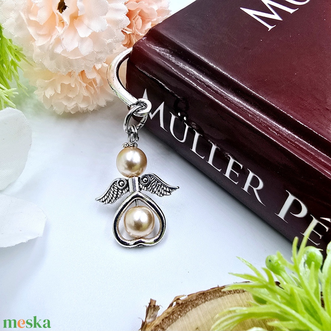 Óvó néninek ajándék - Angyalkás könyvjelző ajándékkártyán  - könyv & zene - könyvjelző - Meska.hu