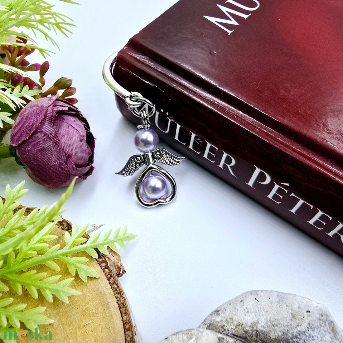 Óvó néninek ajándék - Angyalkás könyvjelző ajándékkártyán  - könyv & zene - könyvjelző - Meska.hu