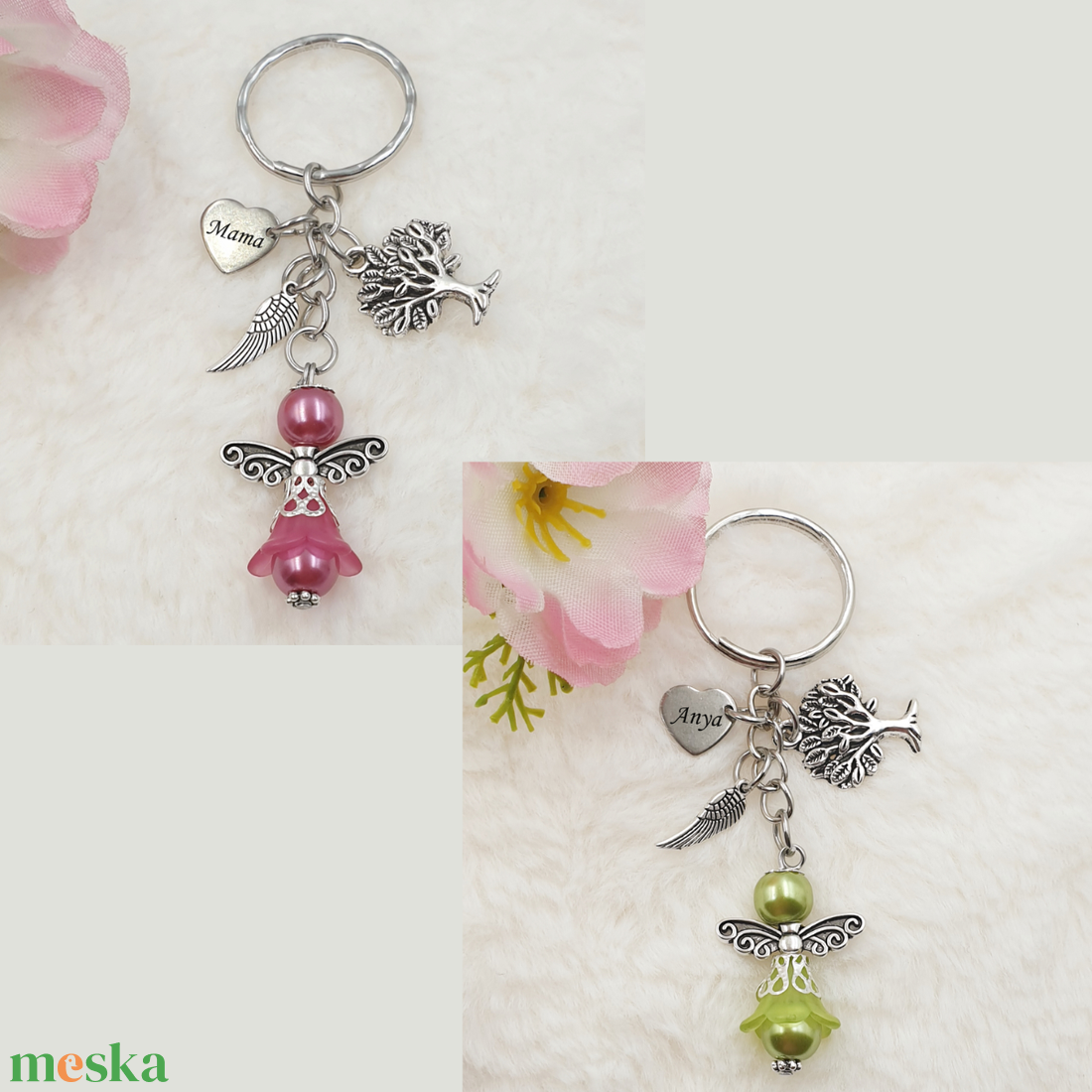Ajándék anyák napjára - Kulcstartó akril angyalkával egyedi felirattal - táska & tok - kulcstartó & táskadísz - kulcstartó - Meska.hu