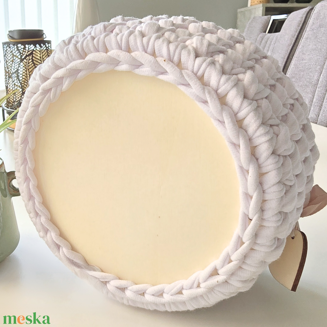 Horgolt tárolókosár egyedi felirattal. Ajándék anyák napjára - otthon & életmód - tárolás & rendszerezés - tárolókosár - Meska.hu