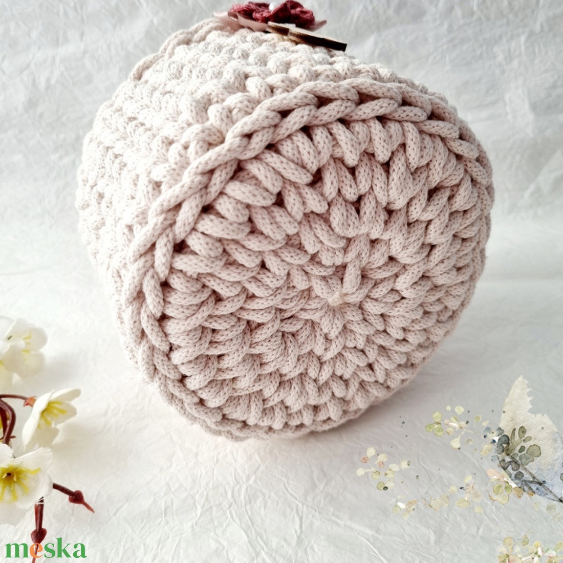 Horgolt tárolókosár egyedi felirattal. Ajándék anyák napjára - otthon & életmód - tárolás & rendszerezés - tárolókosár - Meska.hu