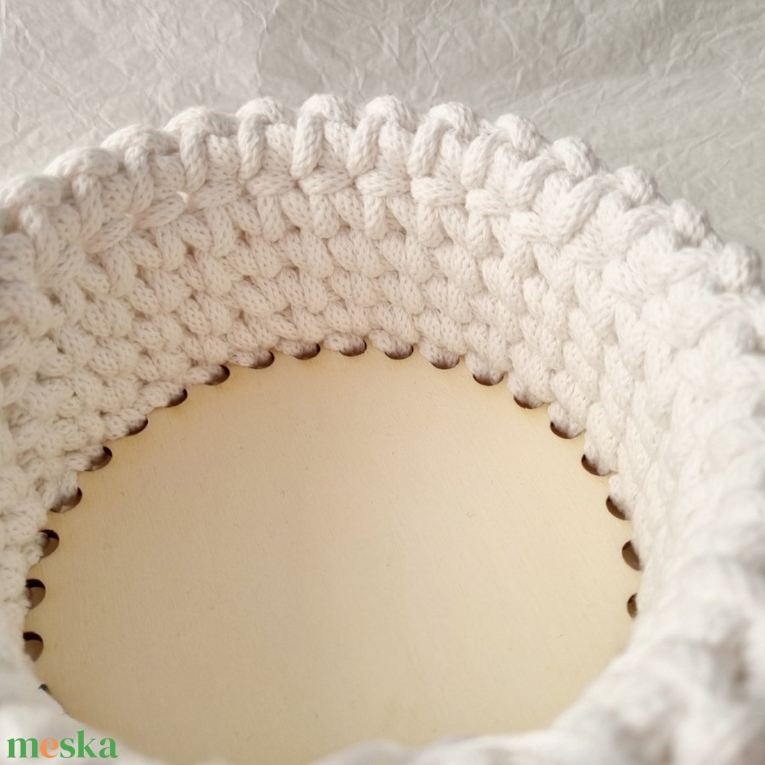 Horgolt tárolókosár egyedi felirattal. Ajándék anyák napjára - otthon & életmód - tárolás & rendszerezés - tárolókosár - Meska.hu