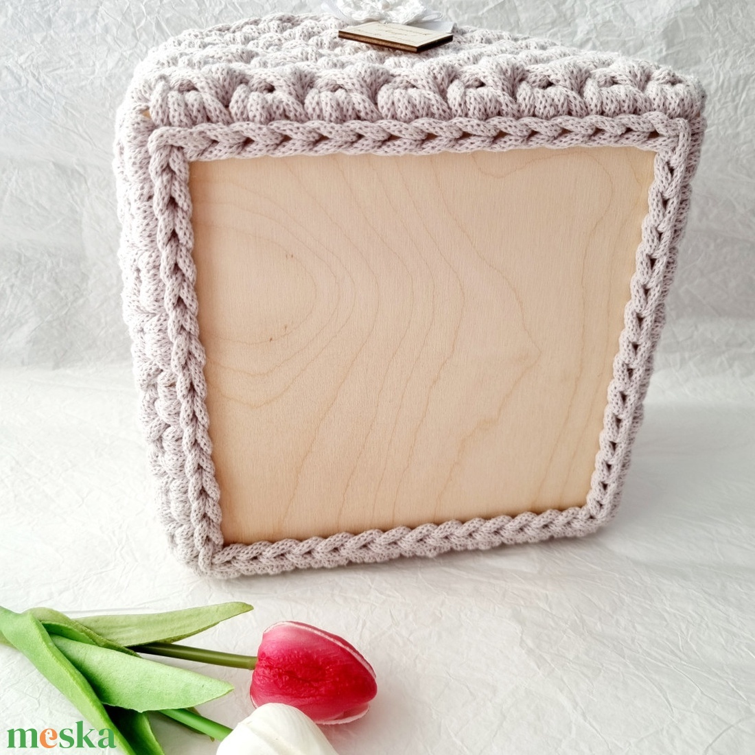 Horgolt tárolókosár egyedi felirattal. Ajándék anyák napjára - otthon & életmód - tárolás & rendszerezés - tárolókosár - Meska.hu