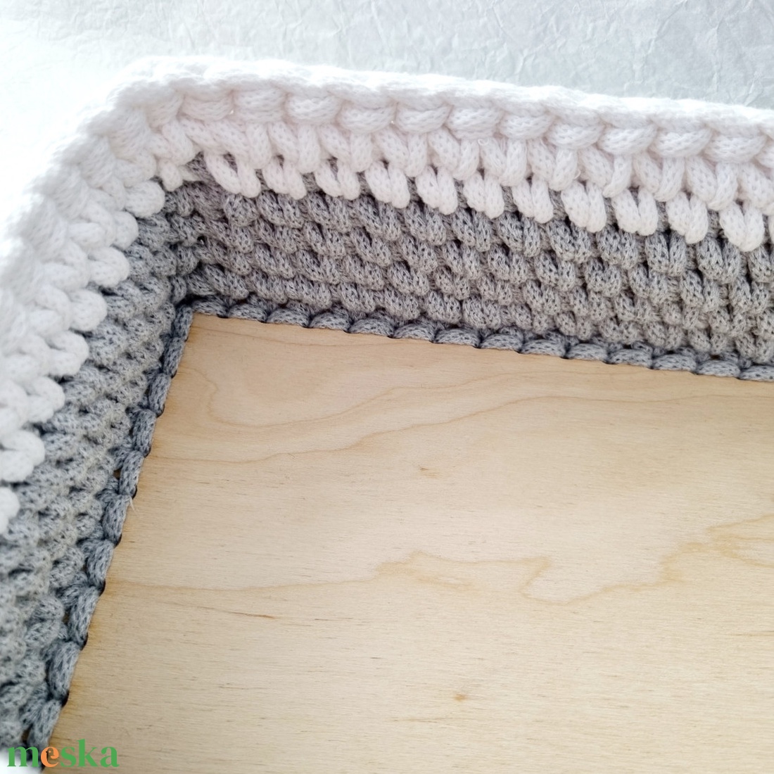 Horgolt tárolókosár egyedi felirattal. Ajándék anyák napjára - otthon & életmód - tárolás & rendszerezés - tárolókosár - Meska.hu