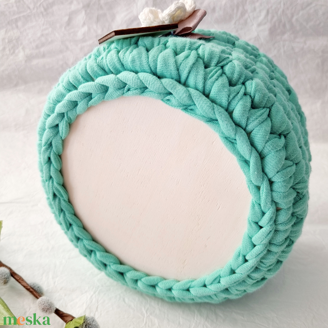 Horgolt tárolókosár egyedi felirattal. Ajándék anyák napjára - otthon & életmód - tárolás & rendszerezés - tárolókosár - Meska.hu