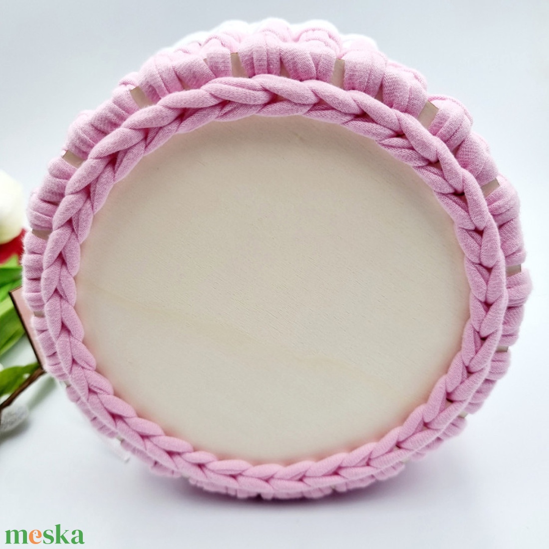 Horgolt tárolókosár egyedi felirattal. Ajándék anyák napjára - otthon & életmód - tárolás & rendszerezés - tárolókosár - Meska.hu