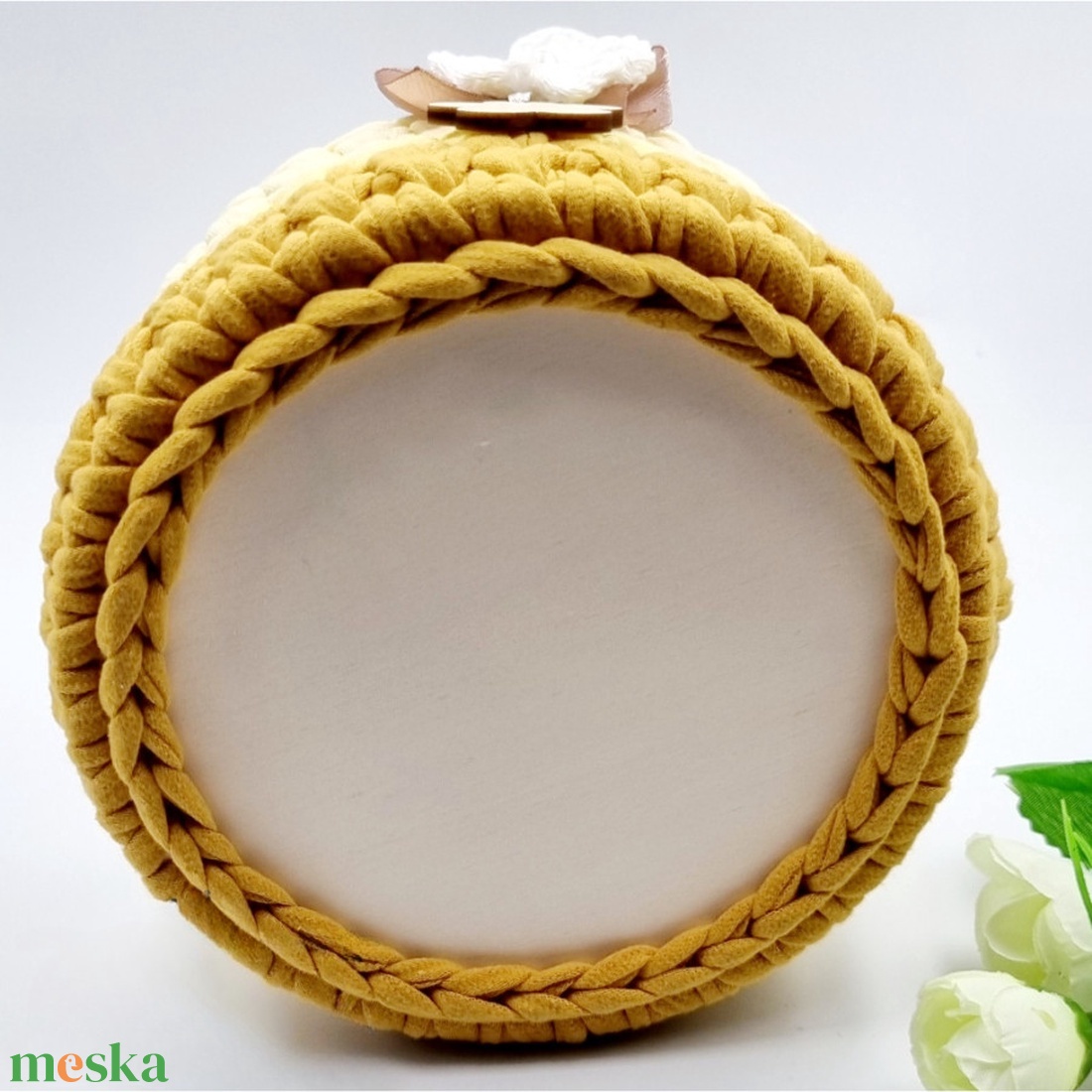 Horgolt tárolókosár egyedi felirattal. Ajándék anyák napjára - otthon & életmód - tárolás & rendszerezés - tárolókosár - Meska.hu