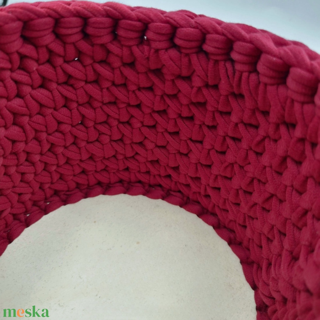 Horgolt tárolókosár egyedi felirattal. Ajándék anyák napjára - otthon & életmód - tárolás & rendszerezés - tárolókosár - Meska.hu