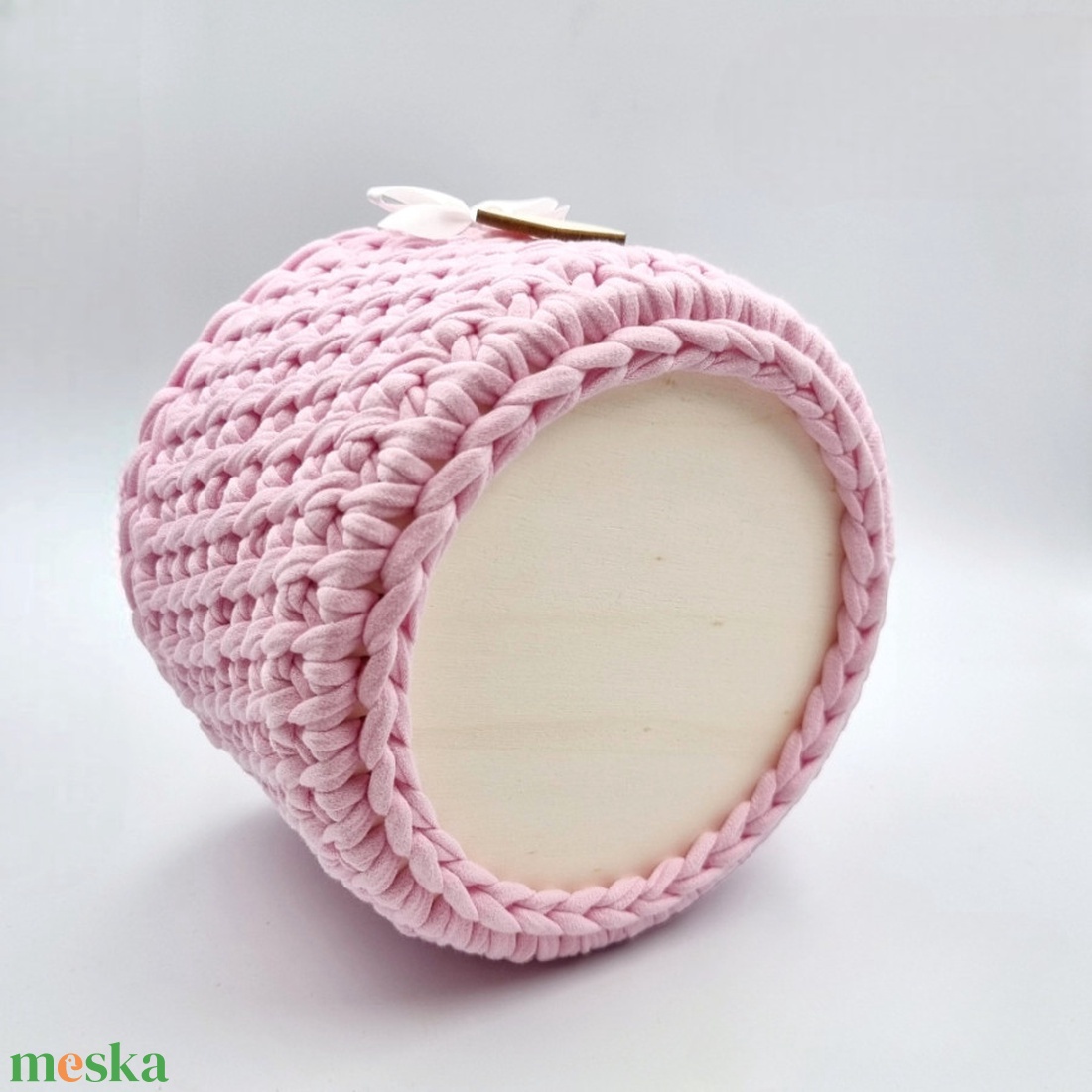 Horgolt tárolókosár egyedi felirattal. Ajándék anyák napjára - otthon & életmód - tárolás & rendszerezés - tárolókosár - Meska.hu