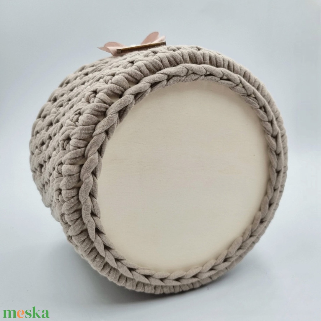 Horgolt tárolókosár egyedi felirattal. Ajándék anyák napjára - otthon & életmód - tárolás & rendszerezés - tárolókosár - Meska.hu