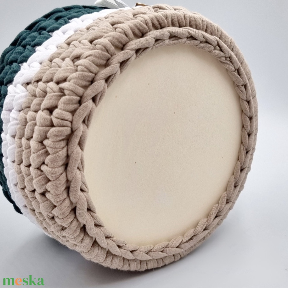 Horgolt tárolókosár egyedi felirattal. Ajándék anyák napjára - otthon & életmód - tárolás & rendszerezés - tárolókosár - Meska.hu