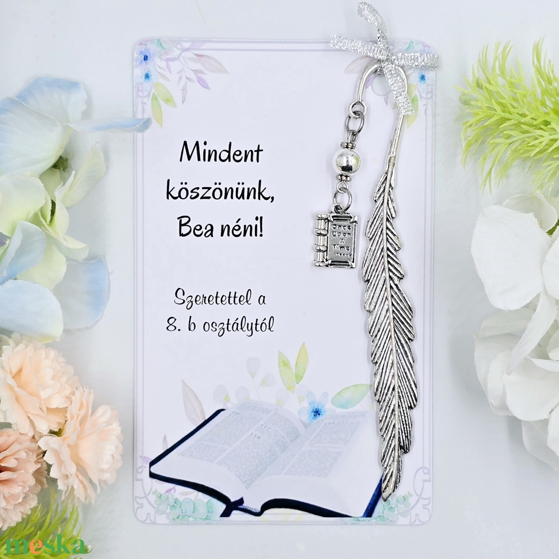 Magyar tanároknak ajándék ballagásra, pedagógusnapra, tanév végére - Könyvjelző könyv charmmal, ajándékkártyán - könyv & zene - könyvjelző - Meska.hu