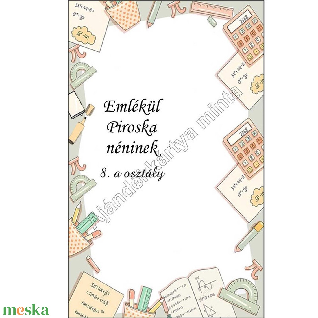 Matematika tanároknak ajándék ballagásra, pedagógusnapra, tanév végére - Könyvjelző vonalzó charmmal, ajándékkártyán - könyv & zene - könyvjelző - Meska.hu
