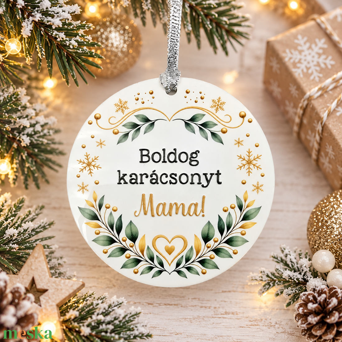 Egyedi neves karácsonyfadísz � szív vagy kör - karácsony - karácsonyi lakásdekoráció - karácsonyfadíszek - Meska.hu