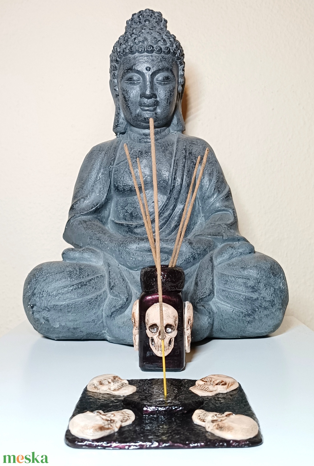 Koponyás füstölő szett - otthon & életmód - dekoráció - spiritualitás - füstölő és füstölőtartó - Meska.hu