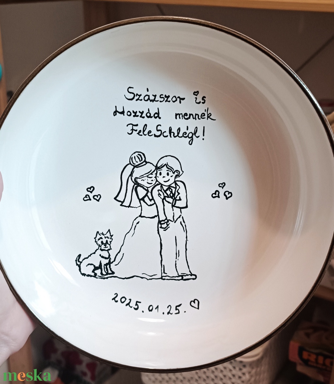 Kézzel festett tányér - otthon & életmód - konyhafelszerelés, tálalás - tálalás - tányér & étkészlet - Meska.hu