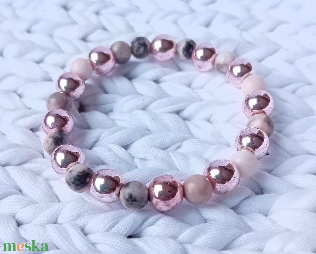 Rózsaszín csillogás karkötő - ékszer - karkötő - gyöngyös karkötő - Meska.hu