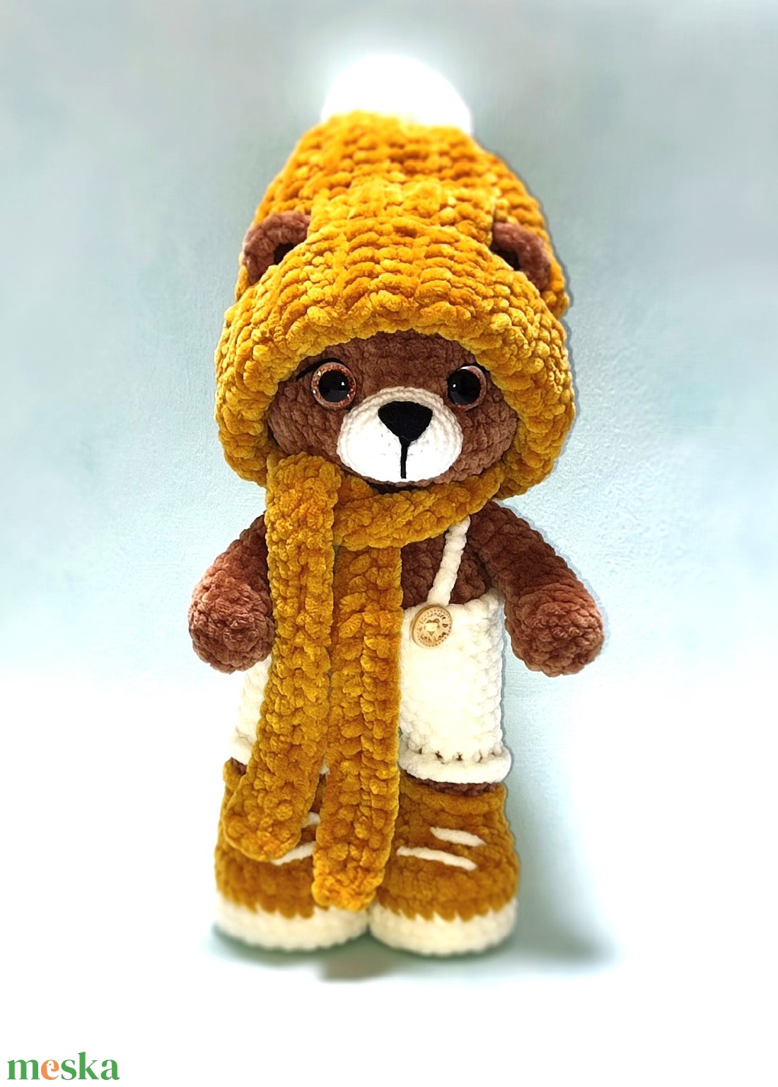 Horgolt maci téli sapkában - játék & sport - plüssállat & játékfigura - maci - Meska.hu