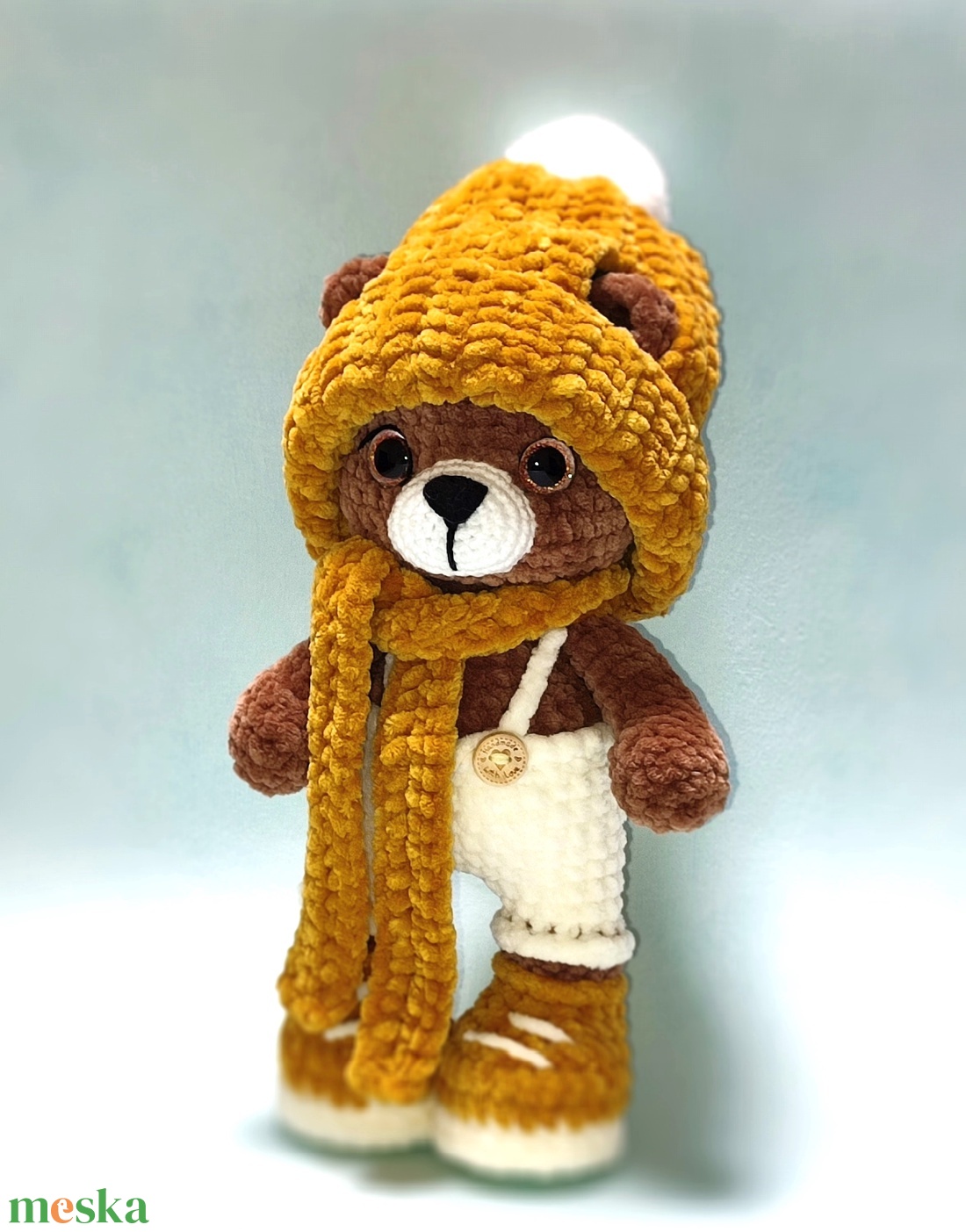 Horgolt maci téli sapkában - játék & sport - plüssállat & játékfigura - maci - Meska.hu